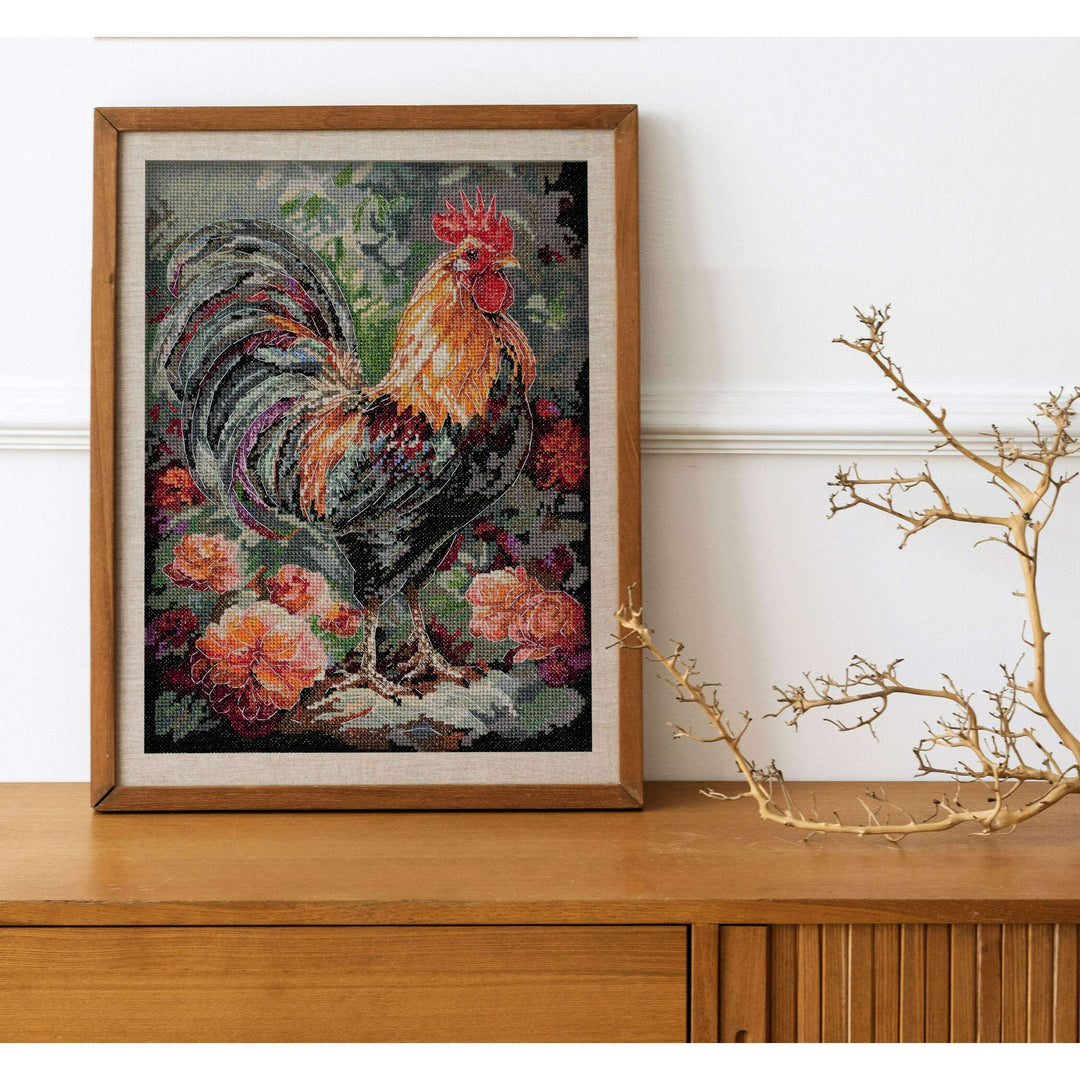 Cross-stitch kit - The Rooster in the Yard AH-268