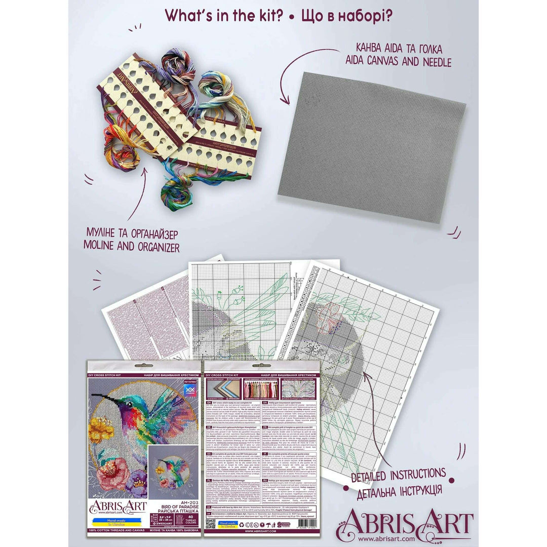 Cross-stitch kit Bird of paradise AH-203