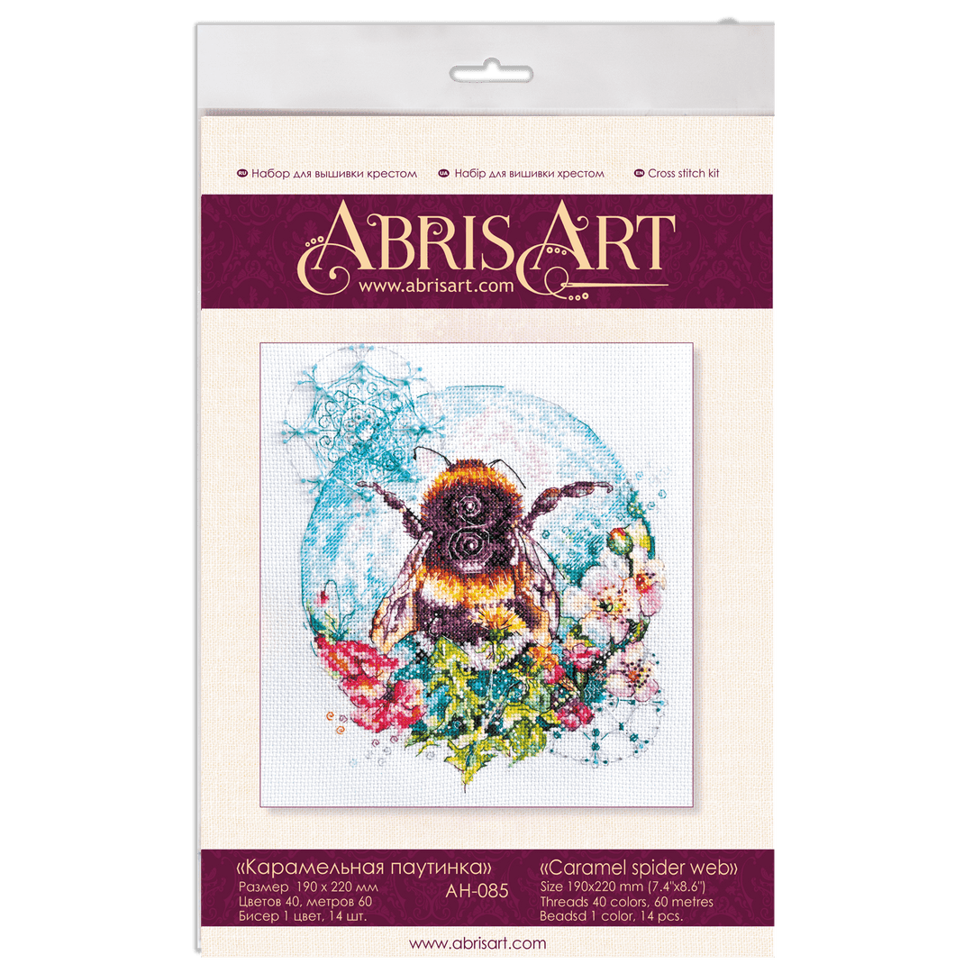 Cross-stitch kit Caramel spider web AH-085