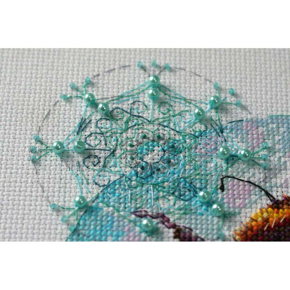 Cross-stitch kit Caramel spider web AH-085