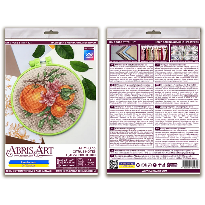 Cross-stitch kit Citrus notes AHM-076