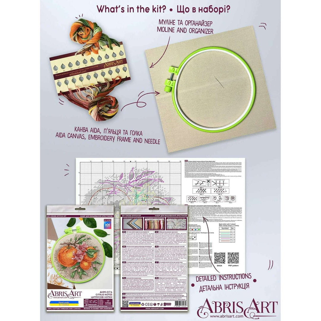 Cross-stitch kit Citrus notes AHM-076