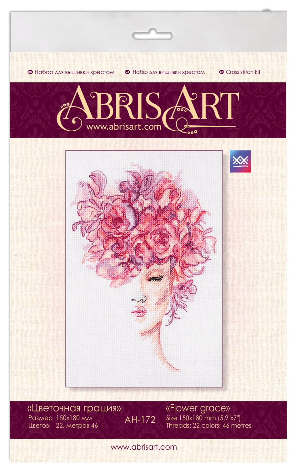 Cross-stitch kit Flower grace AH-172