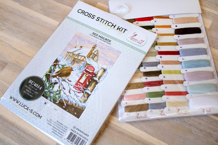 Red Mail Box Counted Cross-Stitch Kit by Luca-S BU4014l