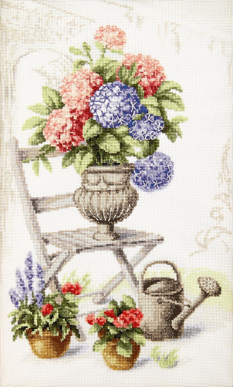 Cross-stitch kit M-360C " Summer still life with hydrangea "