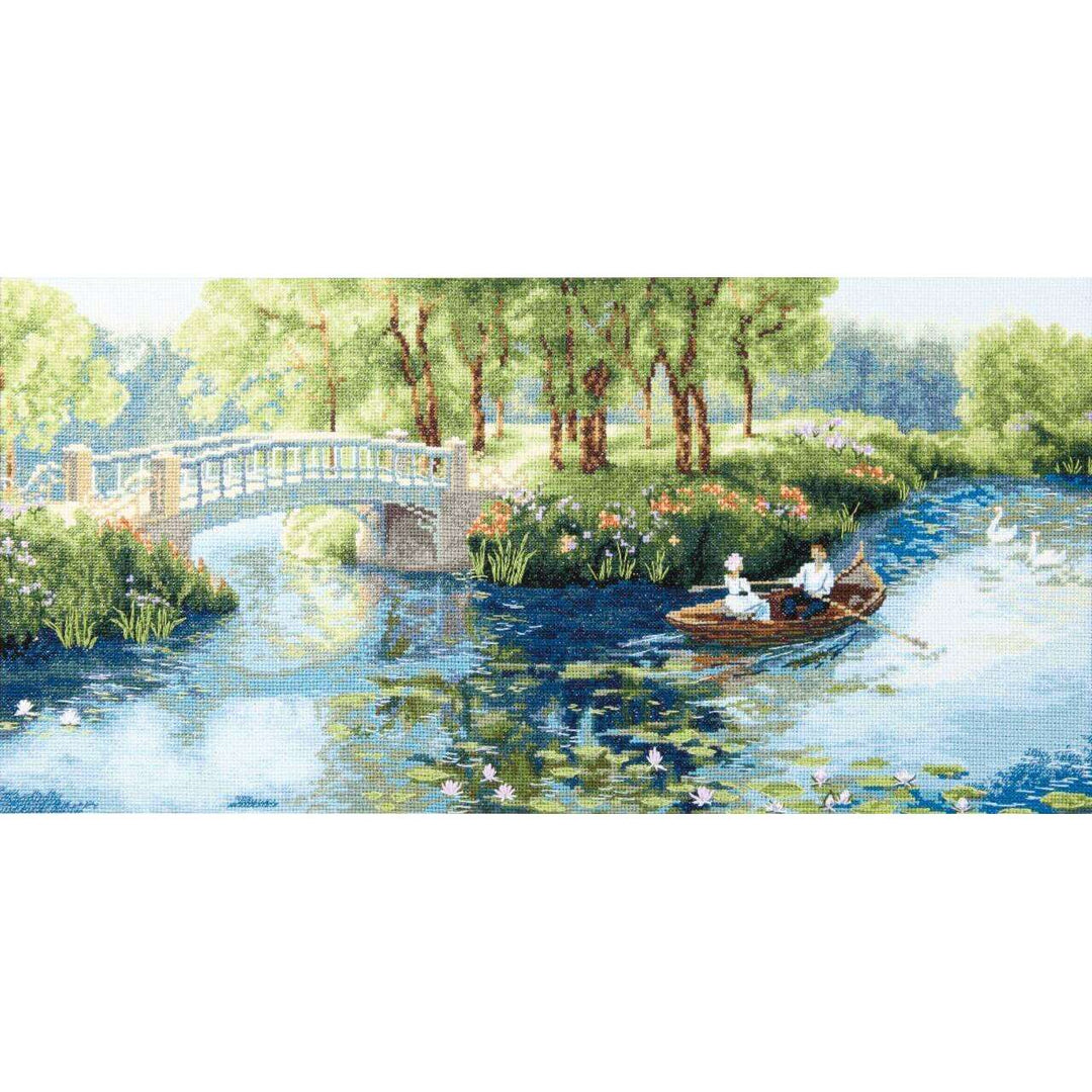 Cross-stitch kit M-397C "Rest in a summer park"