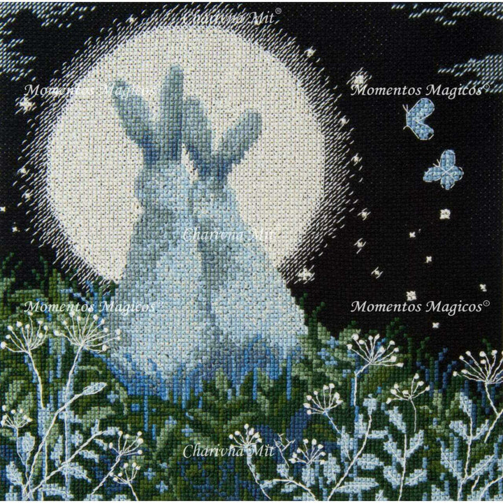 Cross-stitch kit M-458C "Moon hares"