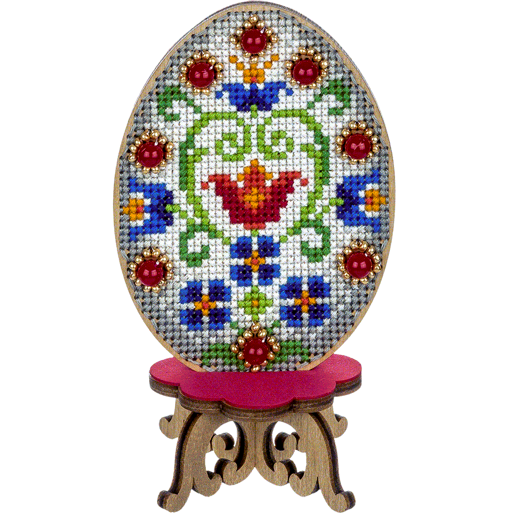 Cross-stitch kit on wood FLW-036