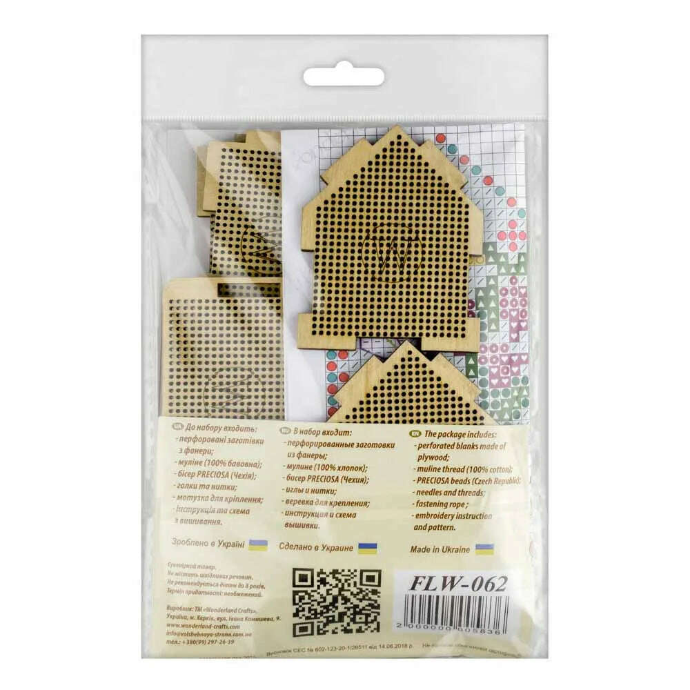 Cross-stitch kit on wood FLW-062