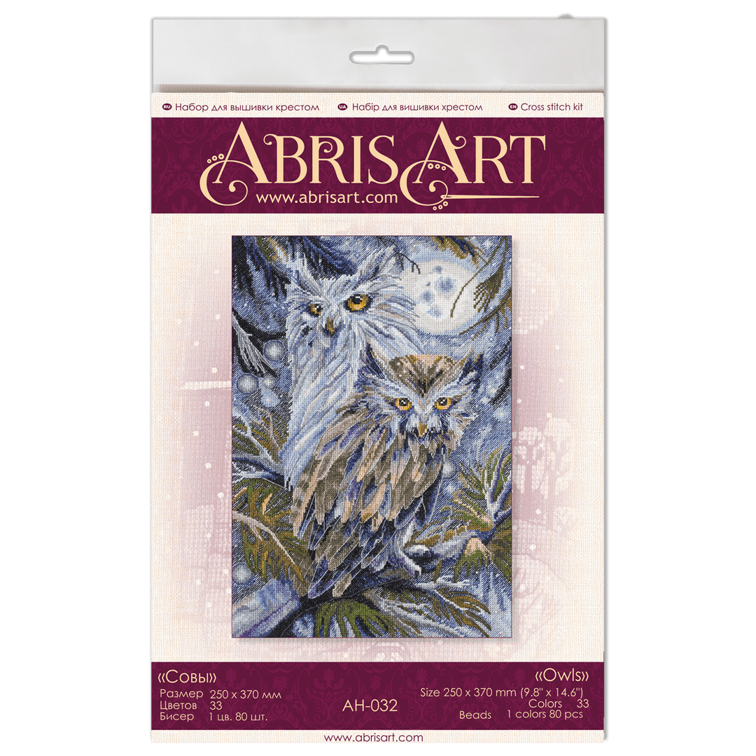 Cross-stitch kit Owls AH-032