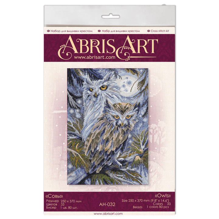 Cross-stitch kit Owls AH-032