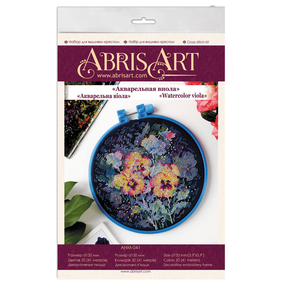 Cross-stitch kit Watercolor viola AHM-041