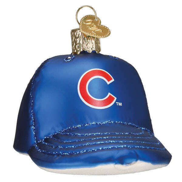 Old World Christmas Cubs Baseball Cap Blown Glass Ornament