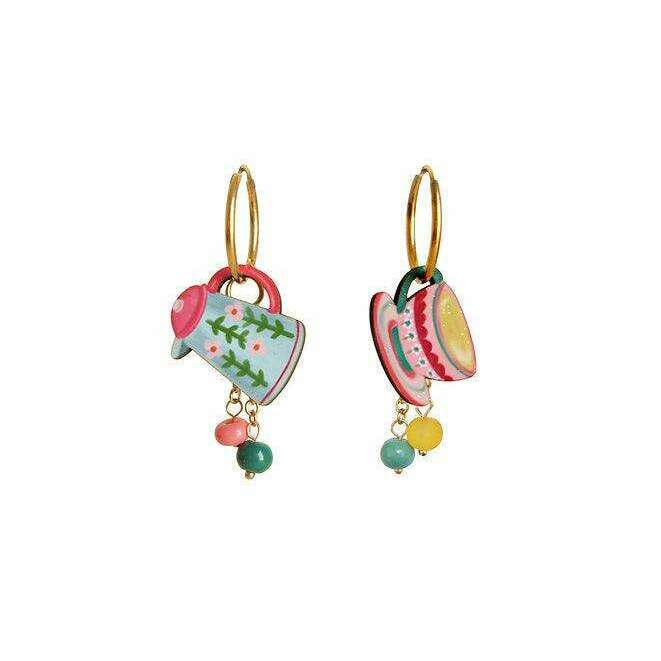 Cup and Teapot Hoop Earrings by LaliBlue - Quirks!