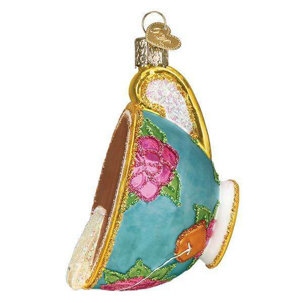 Old World Christmas Cup of Tea Blown Glass Ornament