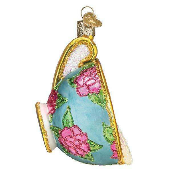 Old World Christmas Cup of Tea Blown Glass Ornament