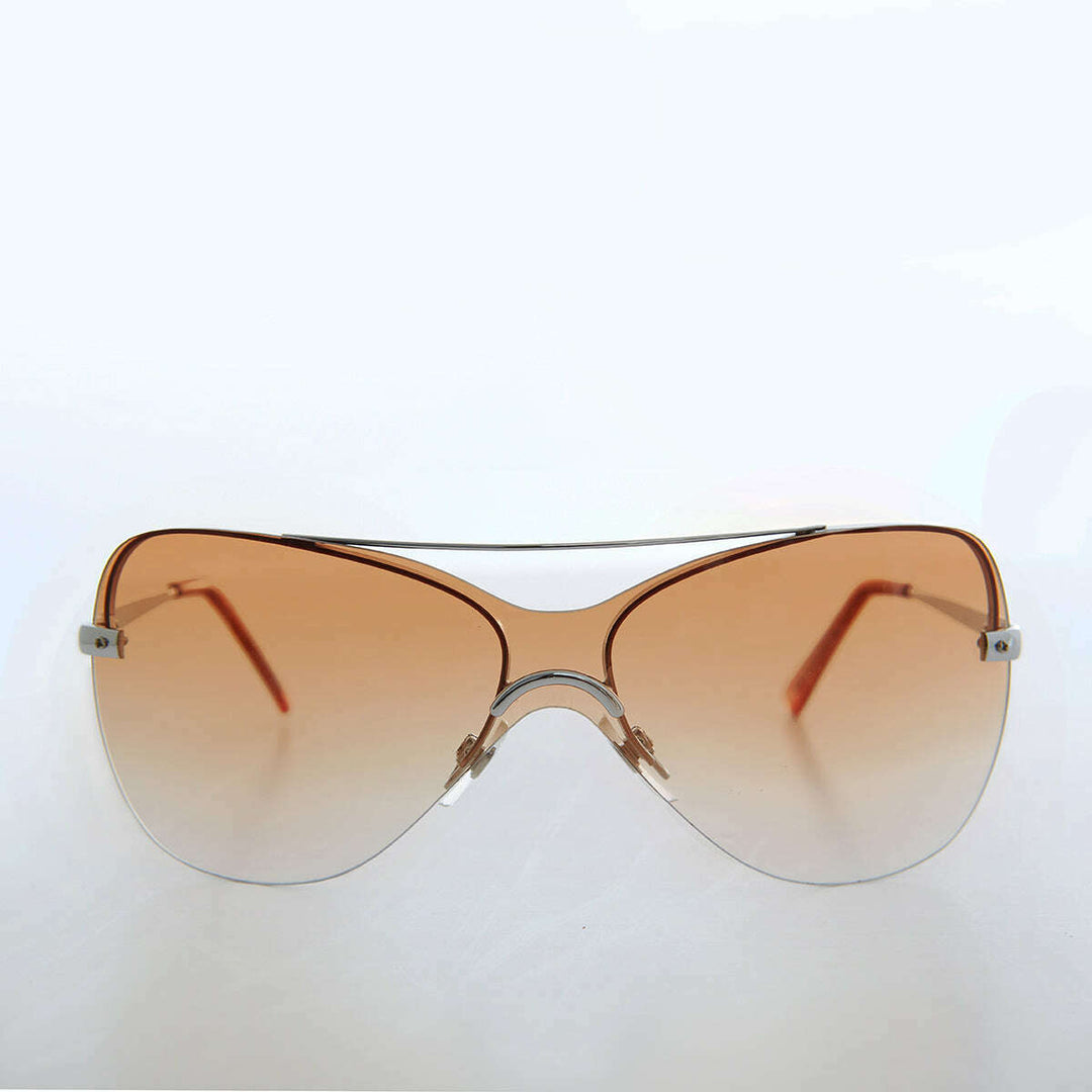 Curved Mono Lens Vintage Sunglasses - Pilar