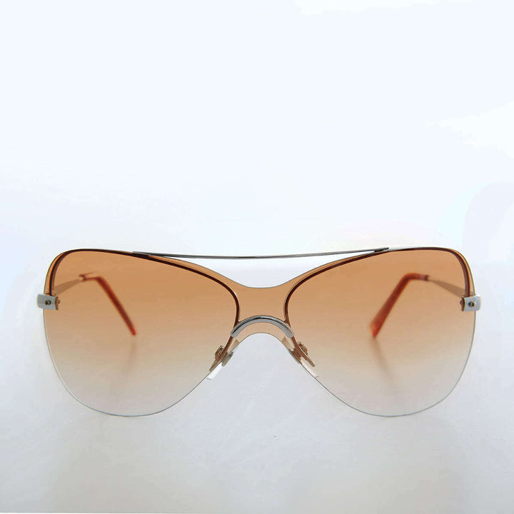 Curved Mono Lens Vintage Sunglasses - Pilar