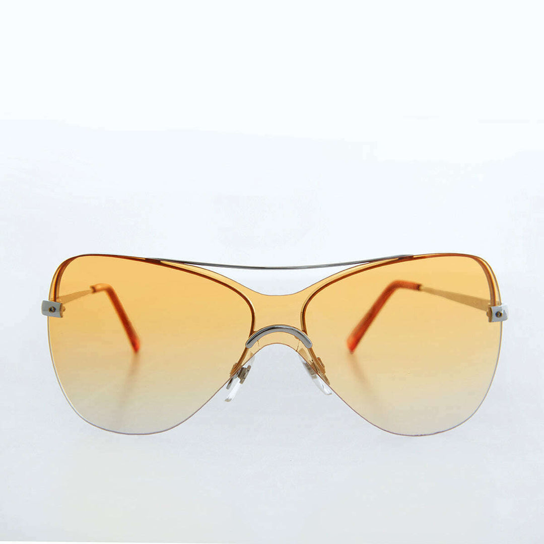 Curved Mono Lens Vintage Sunglasses - Pilar