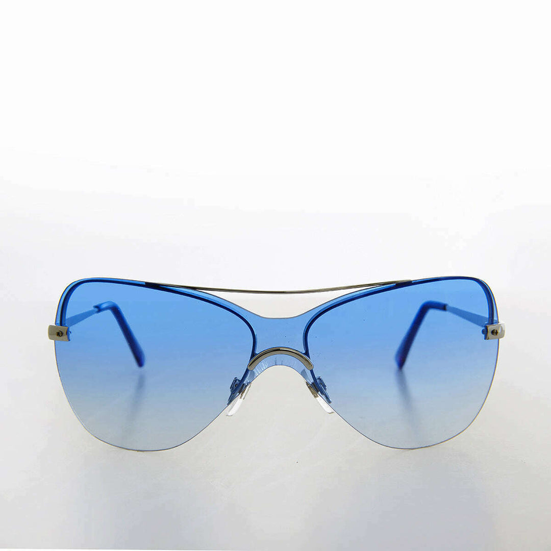 Curved Mono Lens Vintage Sunglasses - Pilar