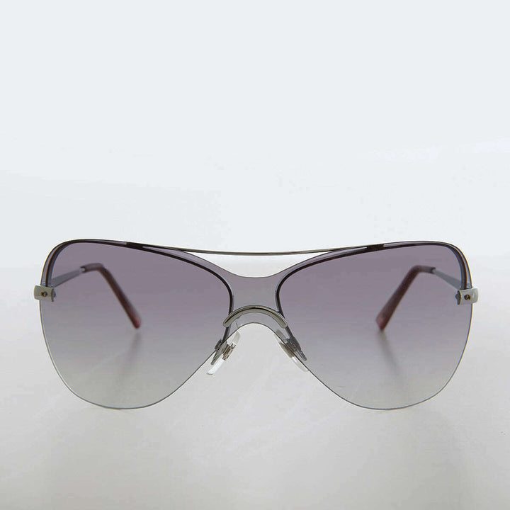 Curved Mono Lens Vintage Sunglasses - Pilar