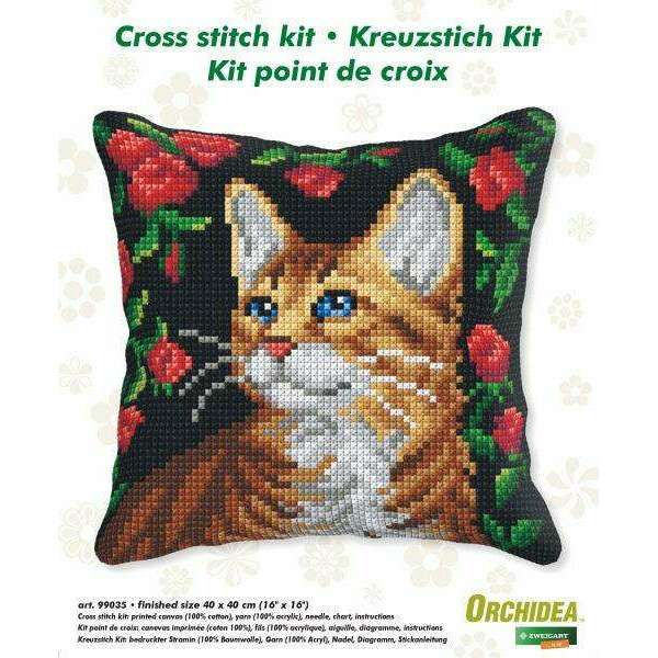 Cushion cross stitch kit  "Cat" 99035