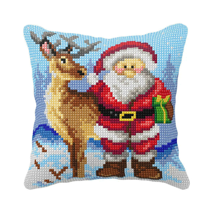 Cushion cross stitch kit  Santa Claus and Reindeer 99095