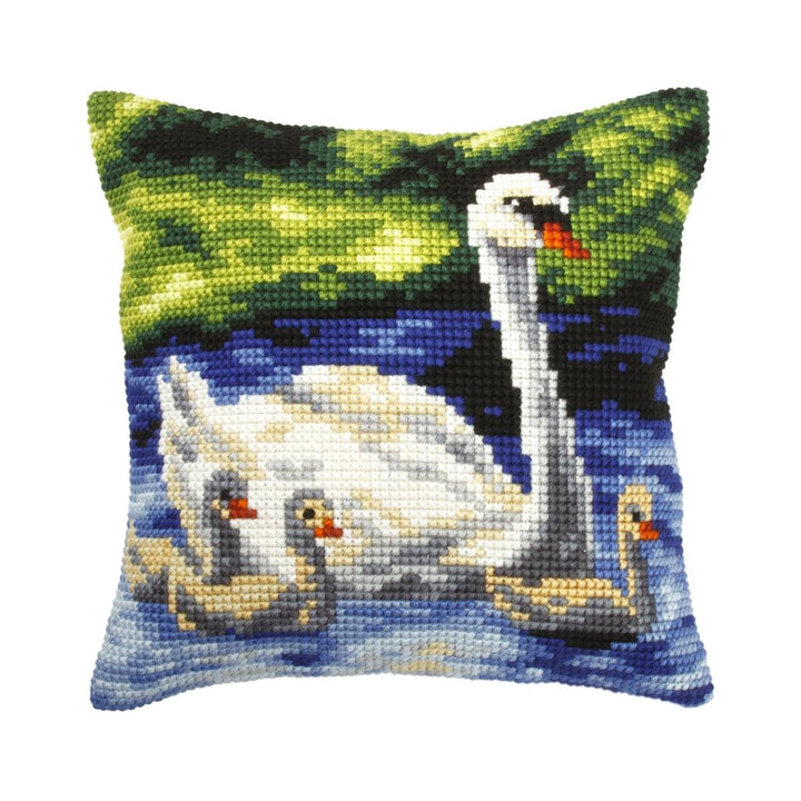 Cushion cross stitch kit  "Swans family" 9267
