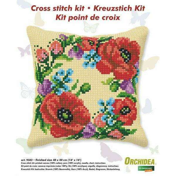 Cushion cross stitch kit  "Wild flowers" 9582