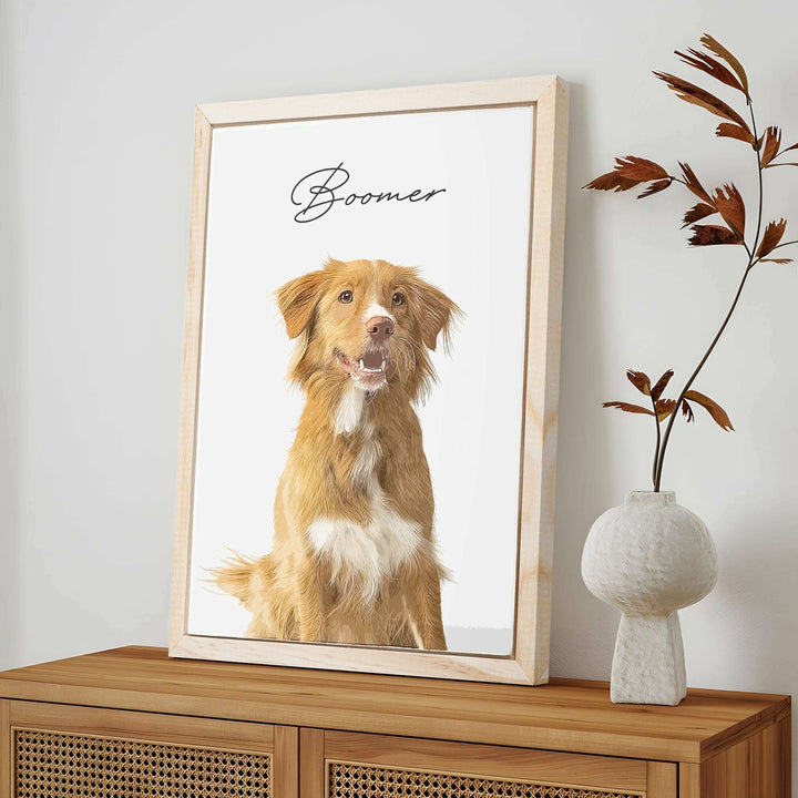 Custom Pet Memorial Portrait Watercolor Sign
