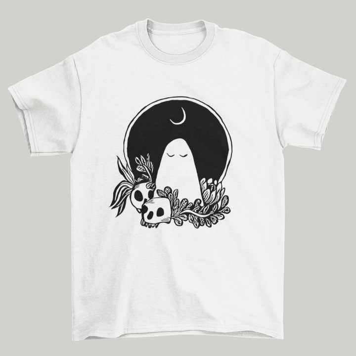 Cute Ghost Moon And Skulls Tee - Unisex Shirt