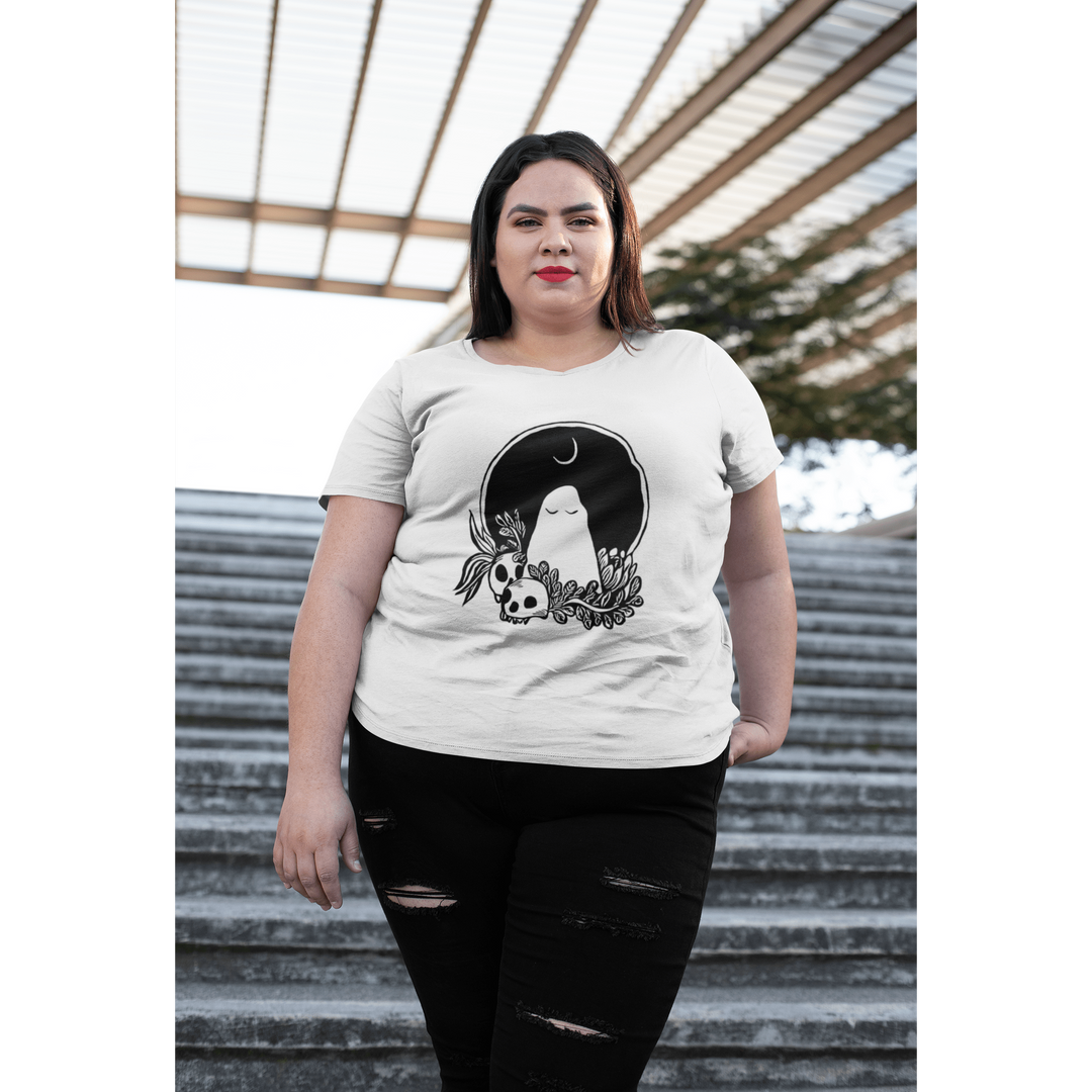 Cute Ghost Moon And Skulls Tee - Unisex Shirt