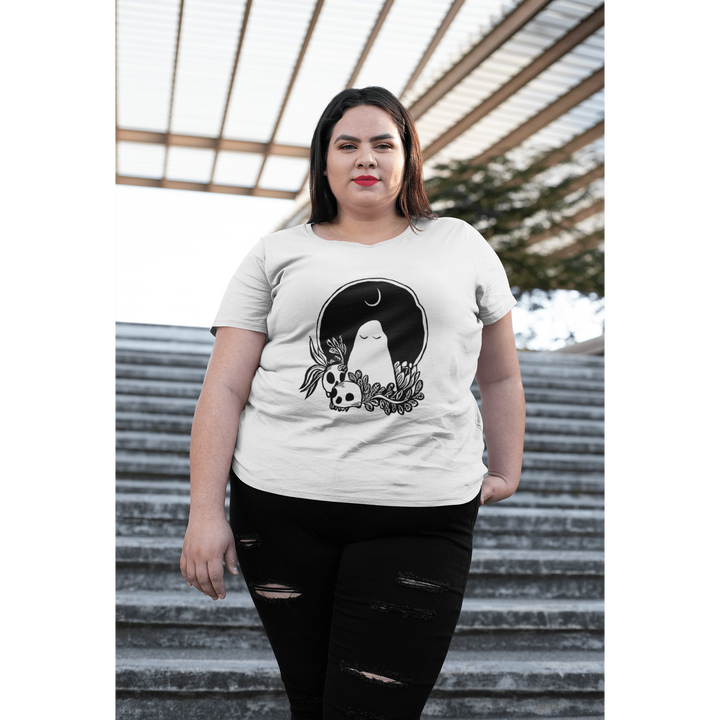 Cute Ghost Moon And Skulls Tee - Unisex Shirt