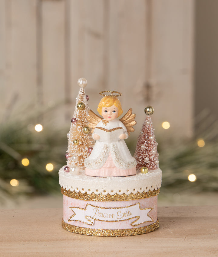 Angel with Trees on Box by Bethany Lowe Designs, christmas decor