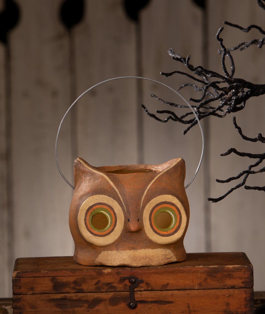 Small Hootin Owl Bucket by Bethany Lowe Designs, halloween decor