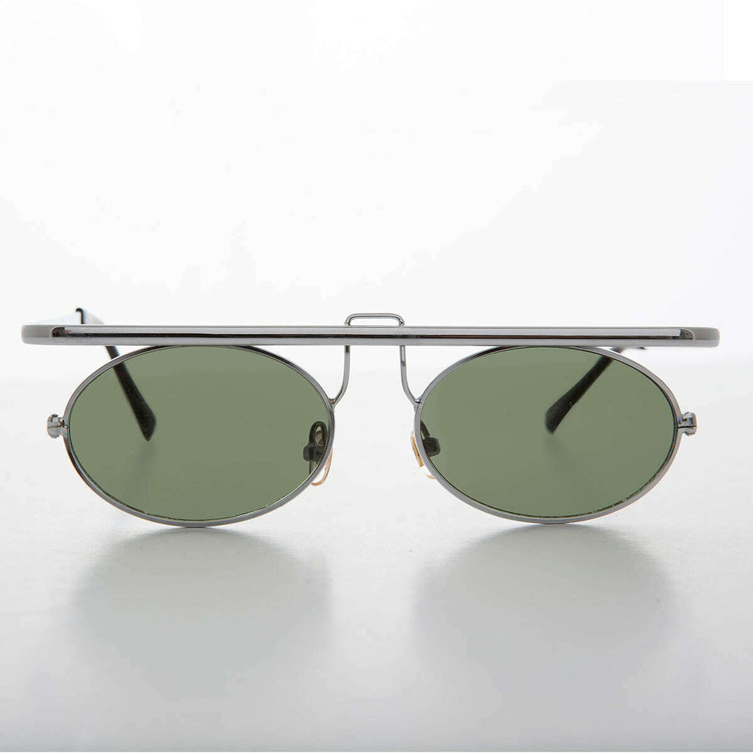 Cyberpunk Goth Vintage Flat Top Oval Sunglass - Jenkins