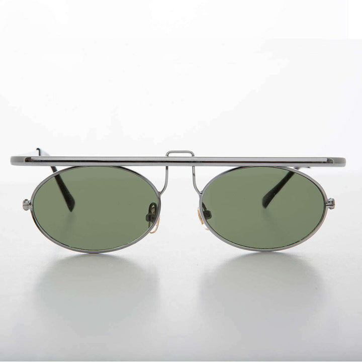 Cyberpunk Goth Vintage Flat Top Oval Sunglass - Jenkins