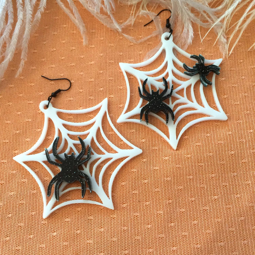 Spider Web Acrylic Earrings