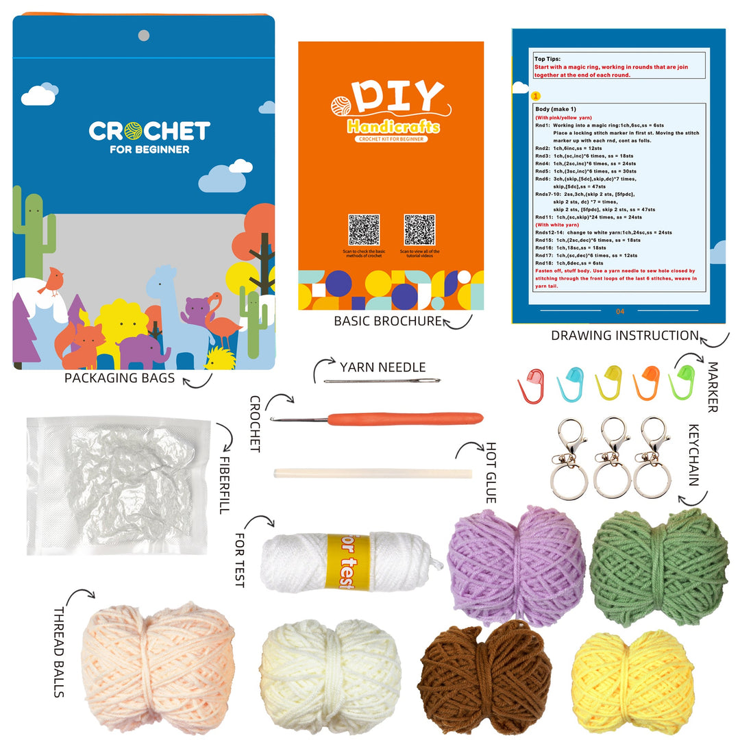 Colorful Gnomes. Gnome Amigurumi DIY Crochet Kit Wizardi F07N8-M25