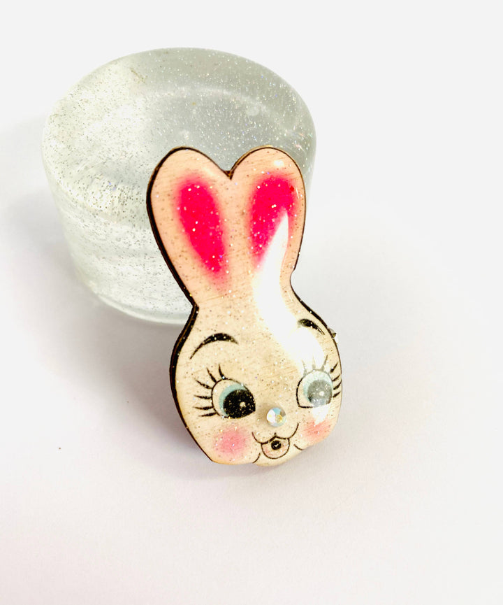 Dainty Easter Rabbit Pin/ Brooch by Rosie Rose Parker