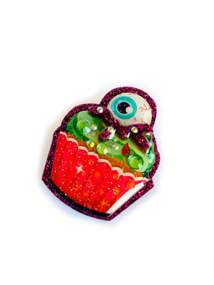 Eyeball Cupcake Brooch by Rosie Rose Parker