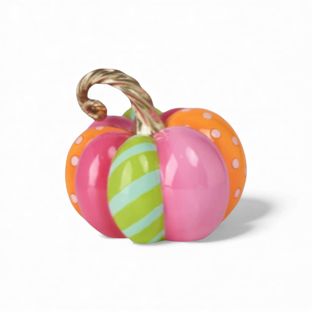 10 inch multi stripe decorative pumpkin by December Diamonds