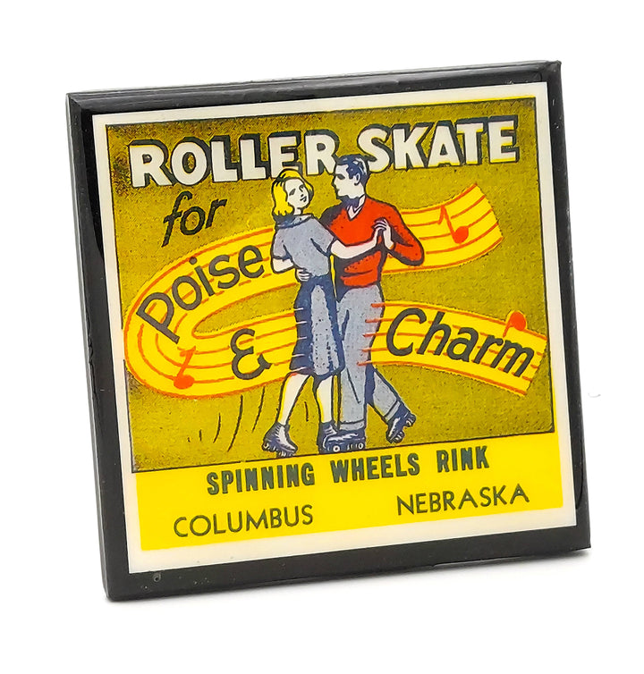 Vintage Roller Skating Rink Drink Coaster Set - Let's Roll
