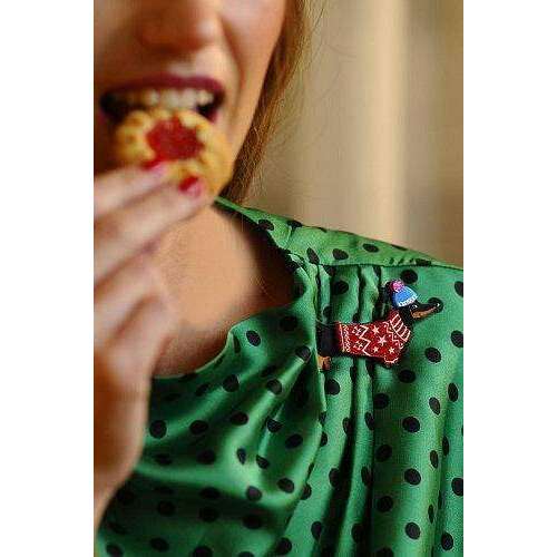 Christmas Dachshund Dog Brooch by Laliblue - Quirks!
