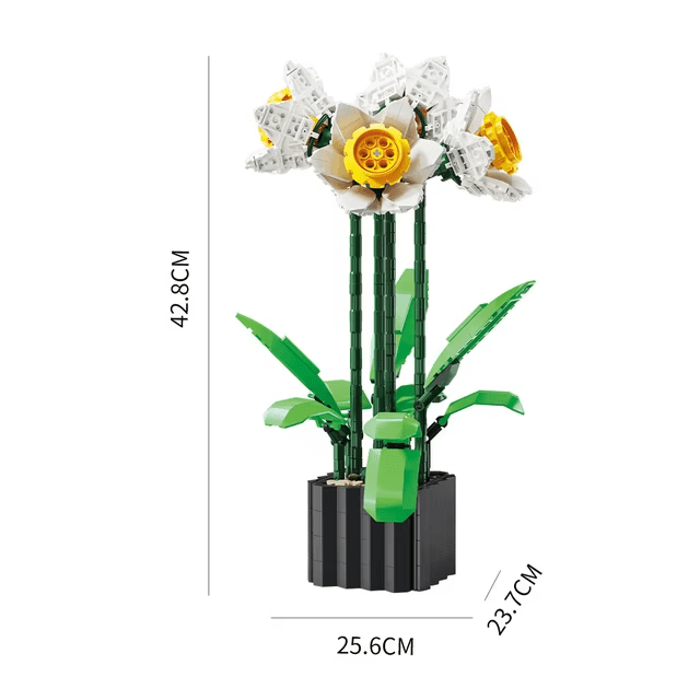 Daffodils Building Brick Potted Flower F07M9-11(101)