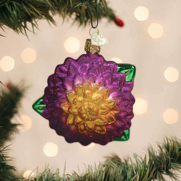 Old World Christmas Dahlia Blown Glass Ornament