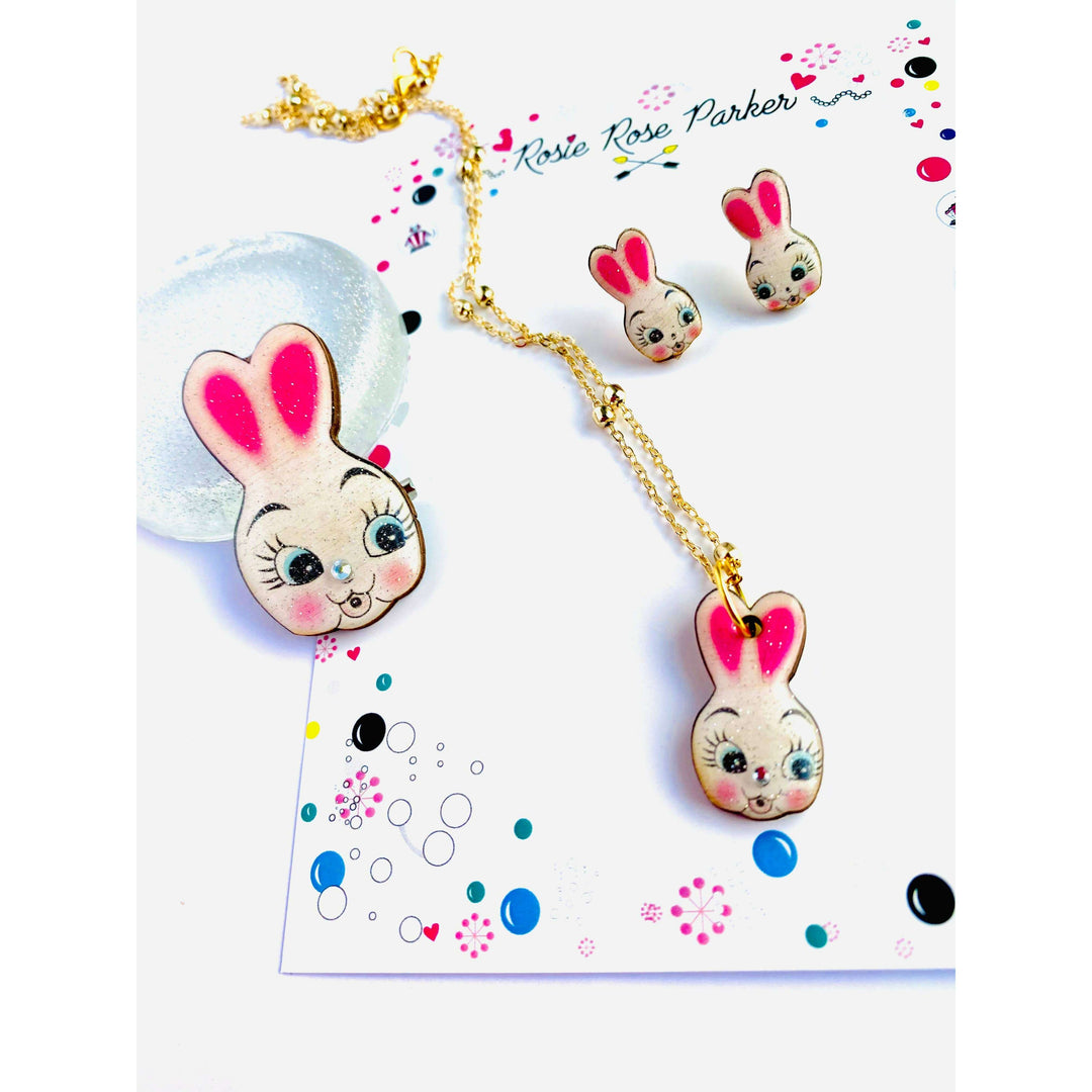 Dainty Easter Bunny Earrings by Rosie Rose Parker