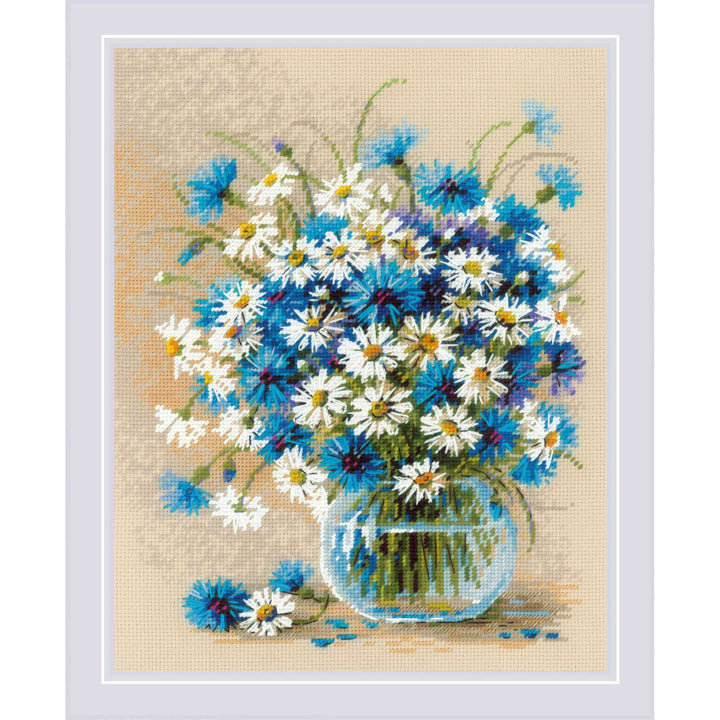Daisies and Cornflowers R2249 Counted Cross Stitch Kit