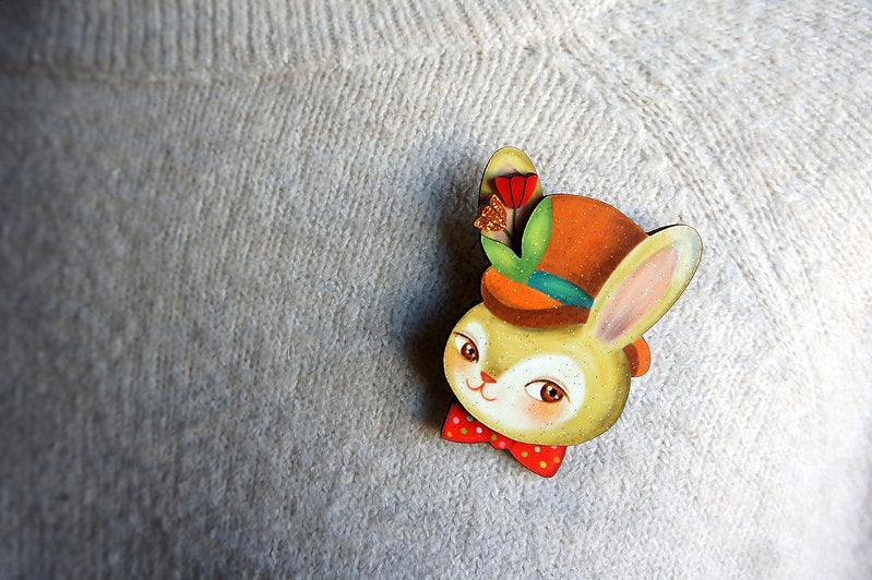 Dapper Easter Bunny Brooch by Laliblue - Quirks!