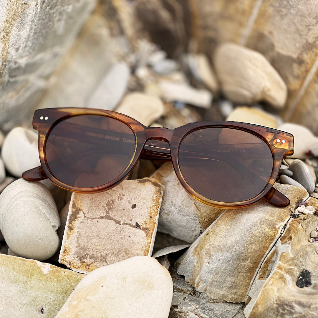 Round Hipster Sunglass with Polarized Lens - Darcy